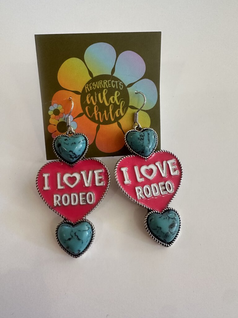 I LOVE RODEO HEART EARRINGS