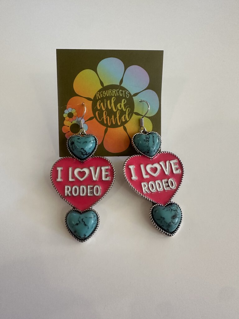 I LOVE RODEO HEART EARRINGS