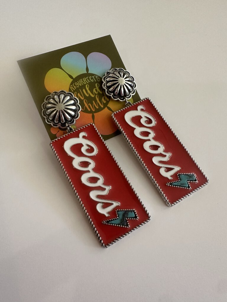 COORS LIGHTENING BOLT EARRINGS