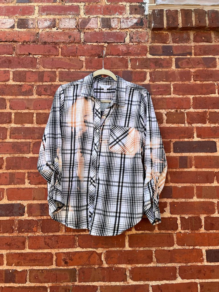 DISTRESSED HIGHLAND COW PLAID SHIRT