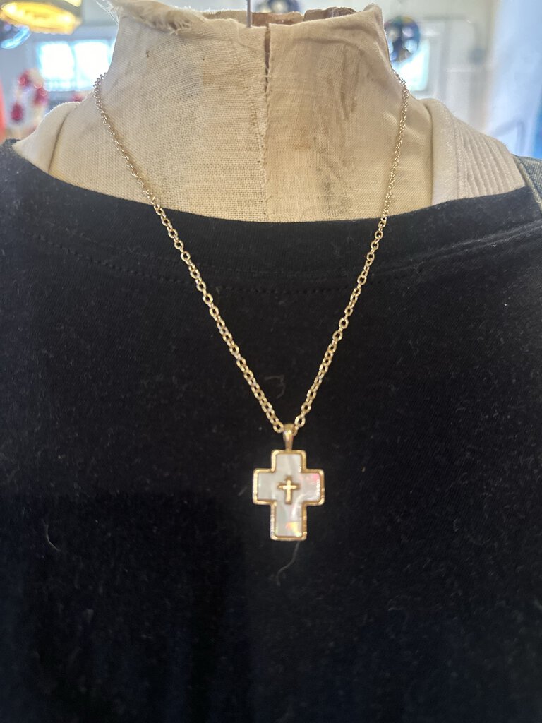 OPAL CROSS NECKLACE